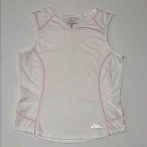 Asics White Top with Pink Trim Semi- Fitted Size M